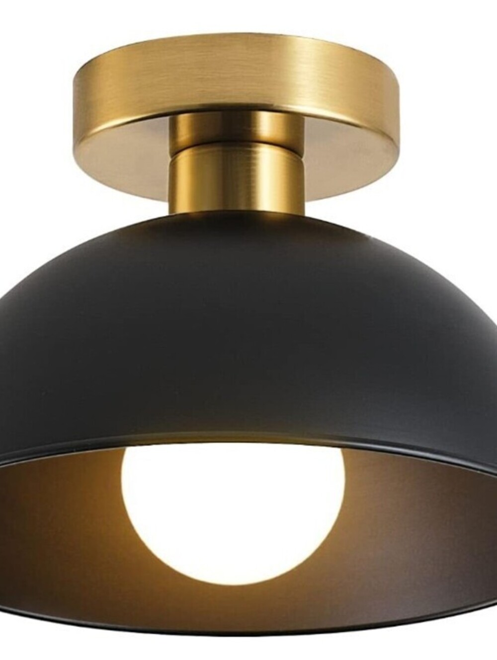 BRAND NEW: Industrial Semi Flush Mount Ceiling Light-Black/Gold